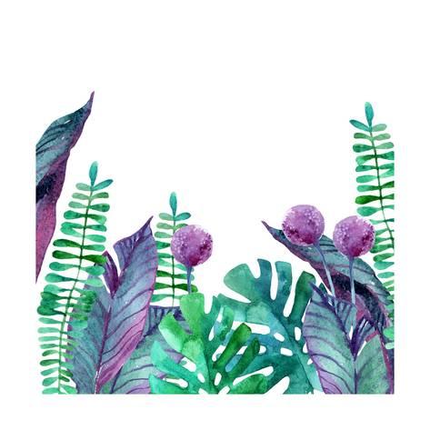 473x473 Watercolor Tropical Leaves Background Prints By Tanycya