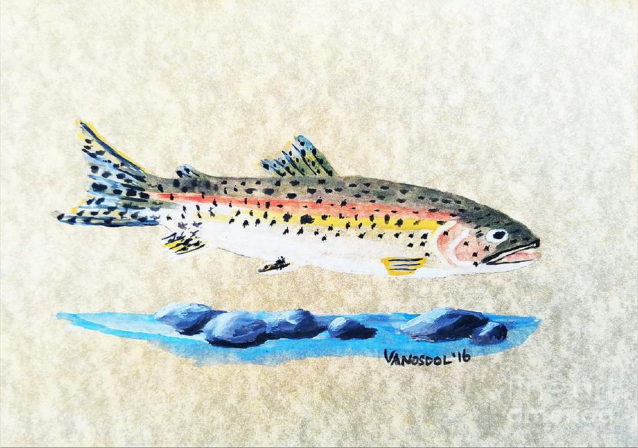 900x633 Rainbow Trout Watercolor Painting Painting By Scott D Van Osdol