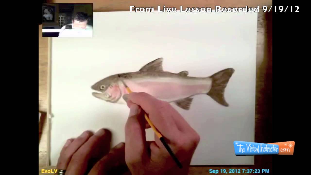 1280x720 Watercolor Painting Of A Trout From Live Lesson