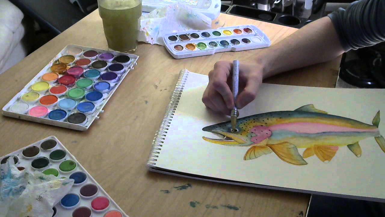 1280x720 Big Rainbow Beginning To End Watercolor Painting
