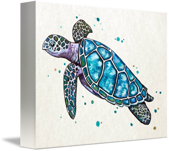 650x579 Sea Turtle In Watercolor By Cheryl Marie