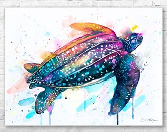 340x270 Turtle Watercolor Etsy