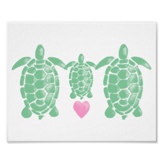 540x540 Watercolor Turtle Family Poster