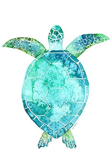 373x500 Sea Turtle Watercolor Art Print For Wall Decor Handmade