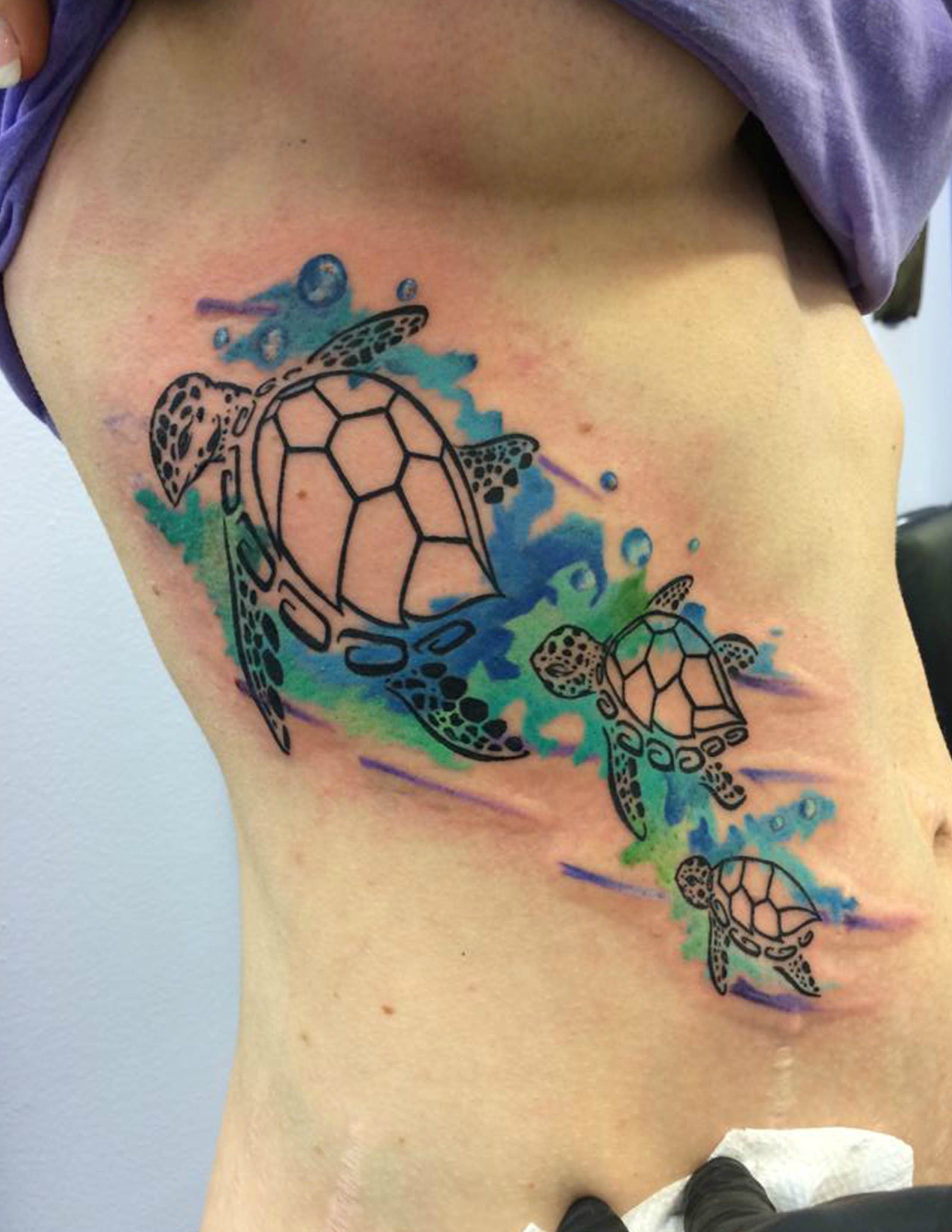 2550x3300 Watercolor Sea Turtles Tattoo By Chris Burke