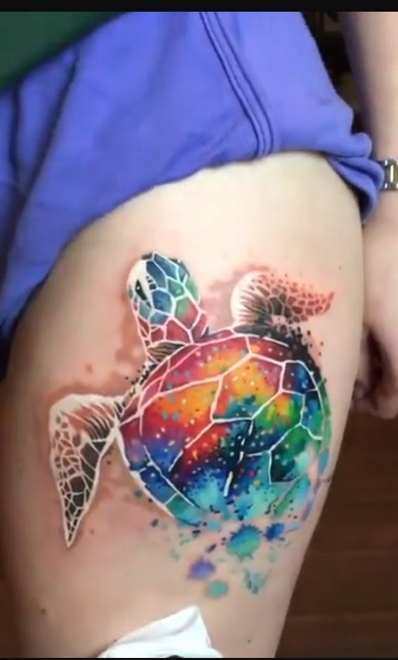 577x957 Watercolor Turtle Tattoo