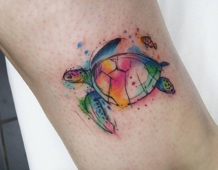 728x568 Watercolour Turtle Tattoo