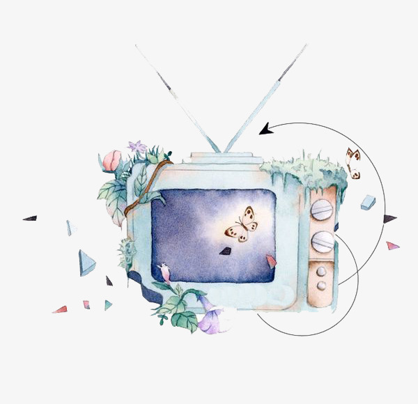 600x580 Watercolor Tv Set, Watercolor Clipart, Tv Clipart, Television Png
