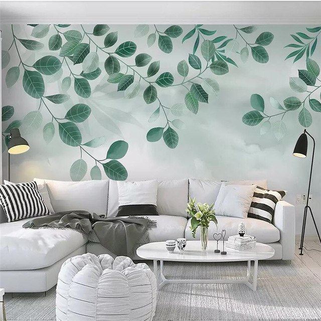 640x640 Beibehang Custom Wallpaper 3d Photo Mural Small Fresh Green Leaf