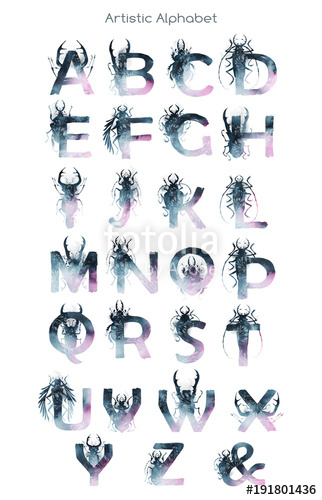 322x500 Insects Typeface Set. Poster Capital Letters Of The Latin. Letters