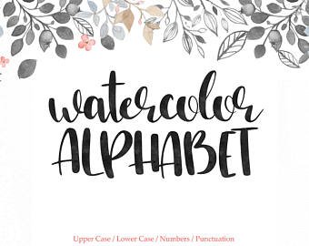 340x270 Watercolor Font Etsy