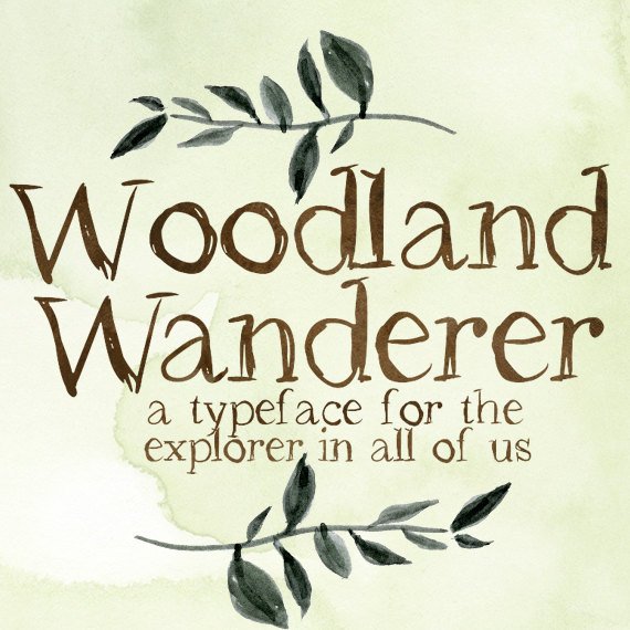 570x570 Woodland Wanderer Font Rustic Typeface Shabby Font Chic Etsy