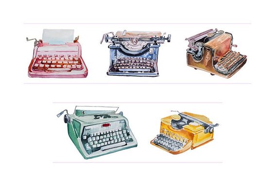 570x374 Watercolor Typewriter Washi Tape 30mm X 5m Etsy