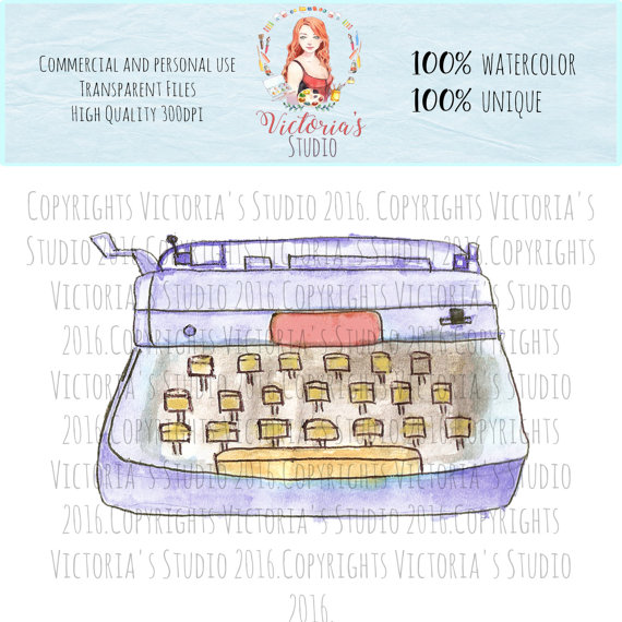 570x570 Watercolor Typewriter By Watercolors