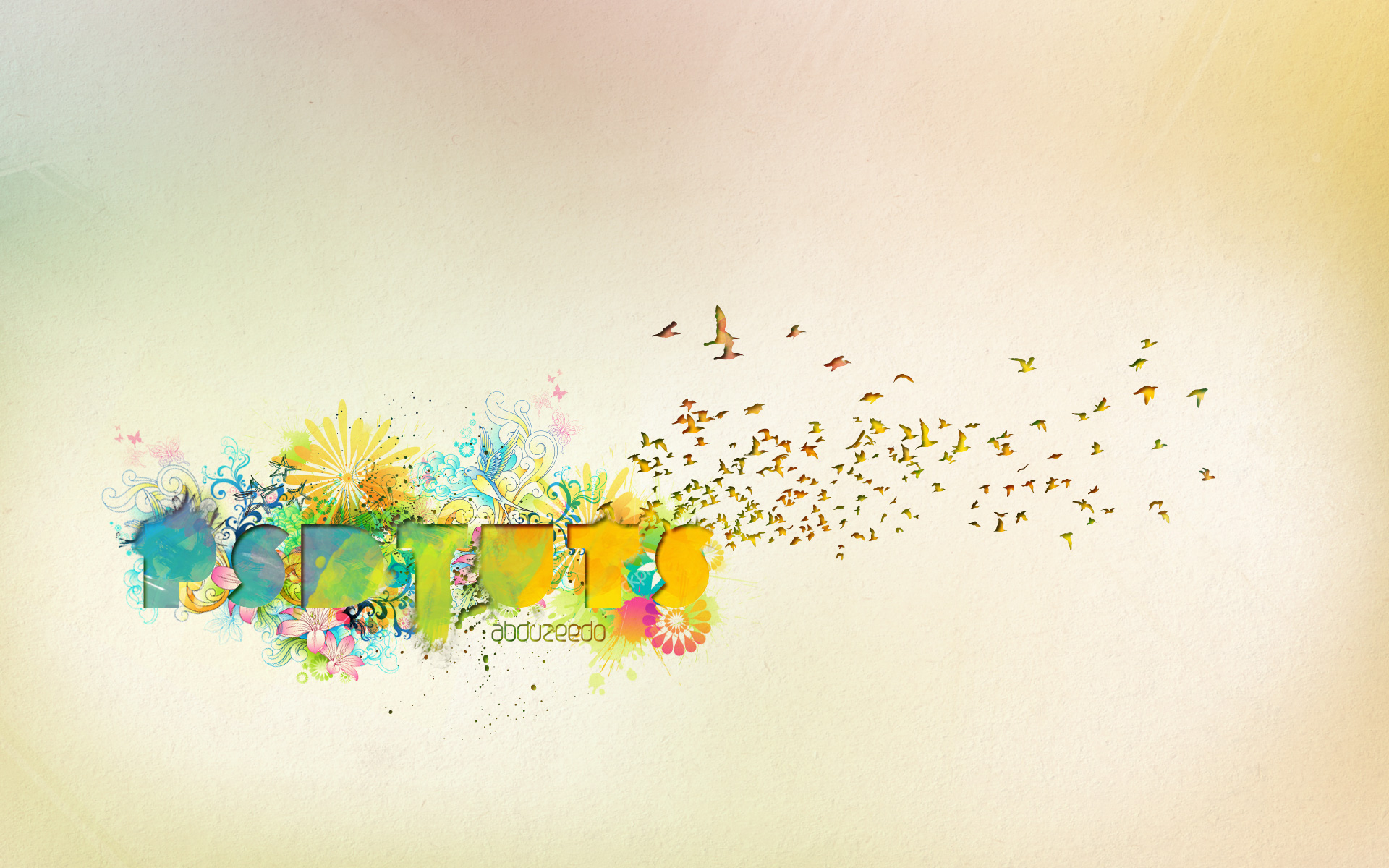1920x1200 Dynamic Recessed Watercolor Typography In Photoshop