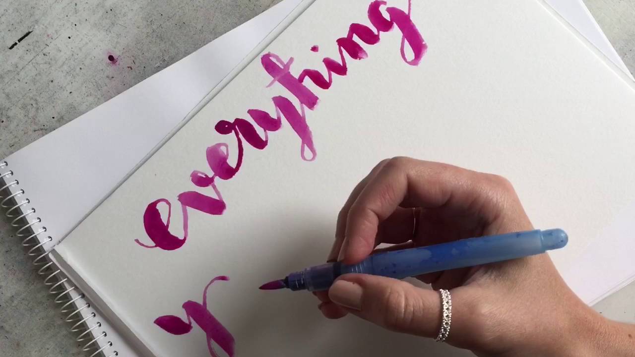 1280x720 Girly Brush Lettering With Watercolor