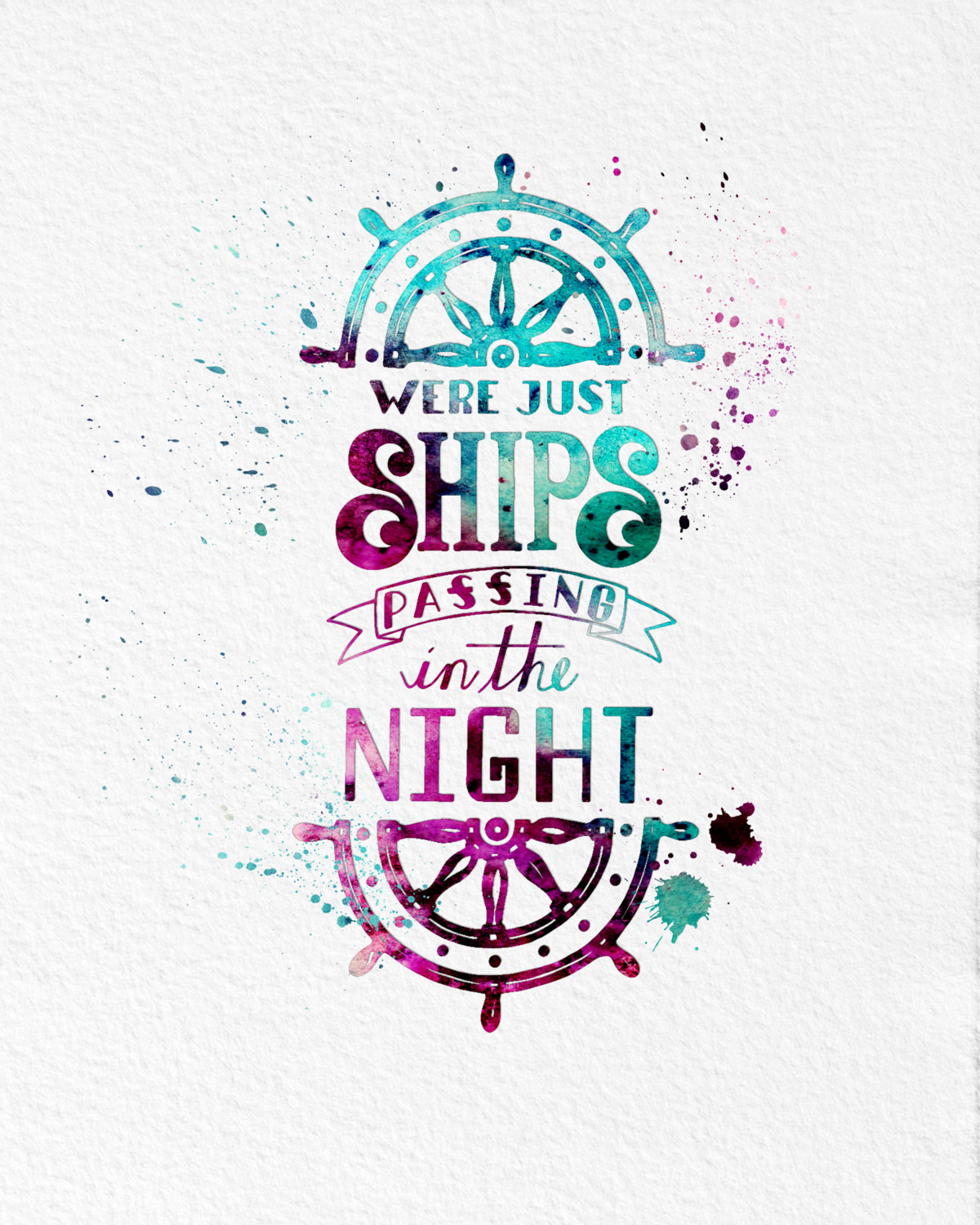 1200x1500 Watercolor Art Print Ship Typorgraphy Gift Modern 8x10 Wall Art