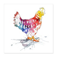 190x190 Chicken Watercolor Typography Calligraphy Art By Stylesyndikat