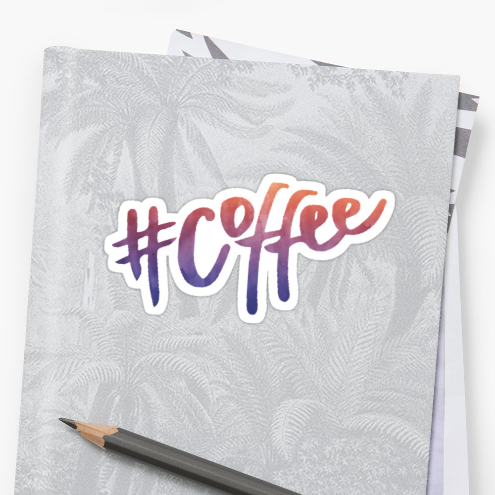 1000x1000 Coffee Watercolor Typography Tumblrtrendy Stickers By Vrai