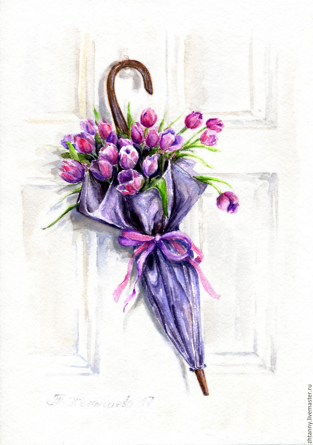 1054x1500 Giclee From Watercolor Floral Umbrella Shop Online On