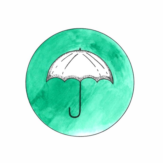 570x570 Green Watercolor Umbrella Etsy