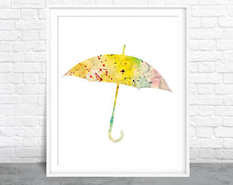 340x270 Watercolor Umbrella Etsy