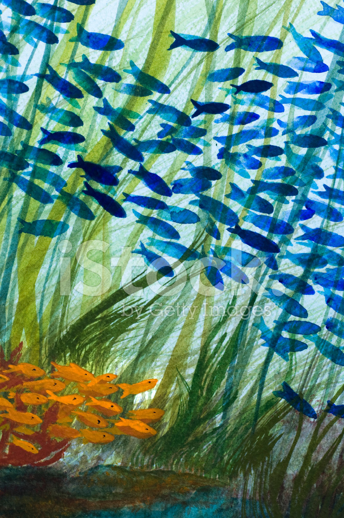 680x1024 Under The Sea Watercolor Stock Vector