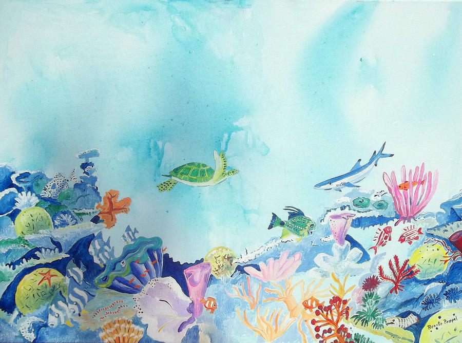 900x668 Beauty Under The Ocean Painting By Renate Pampel