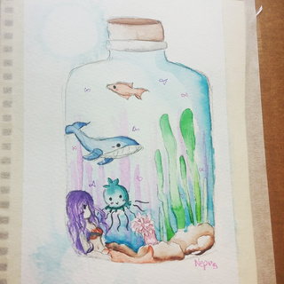 320x320 Just A Little Doddle I Chalked Up Of A Scene Held Inside A Bottle