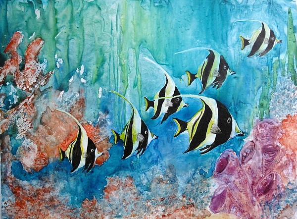 600x442 Moorish Idols Painting By Suzanne Krueger