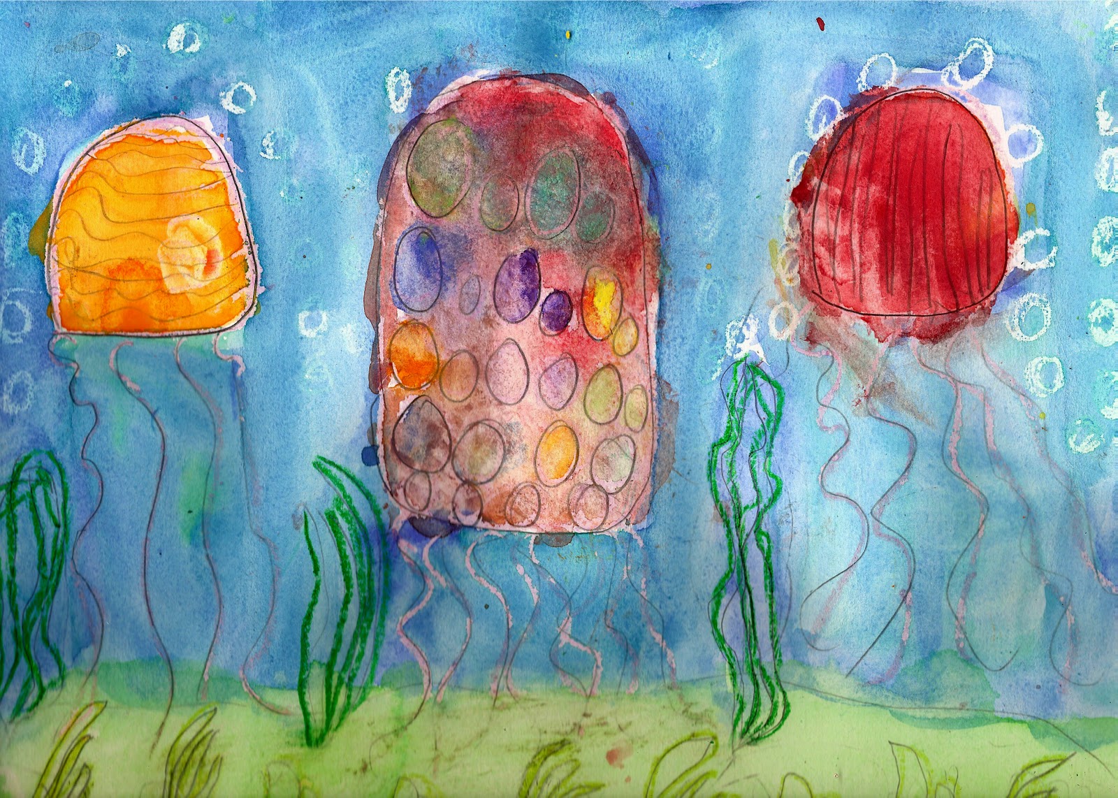 1600x1142 The Elemental Art Room More Underwater Scenes Watercolor Resist