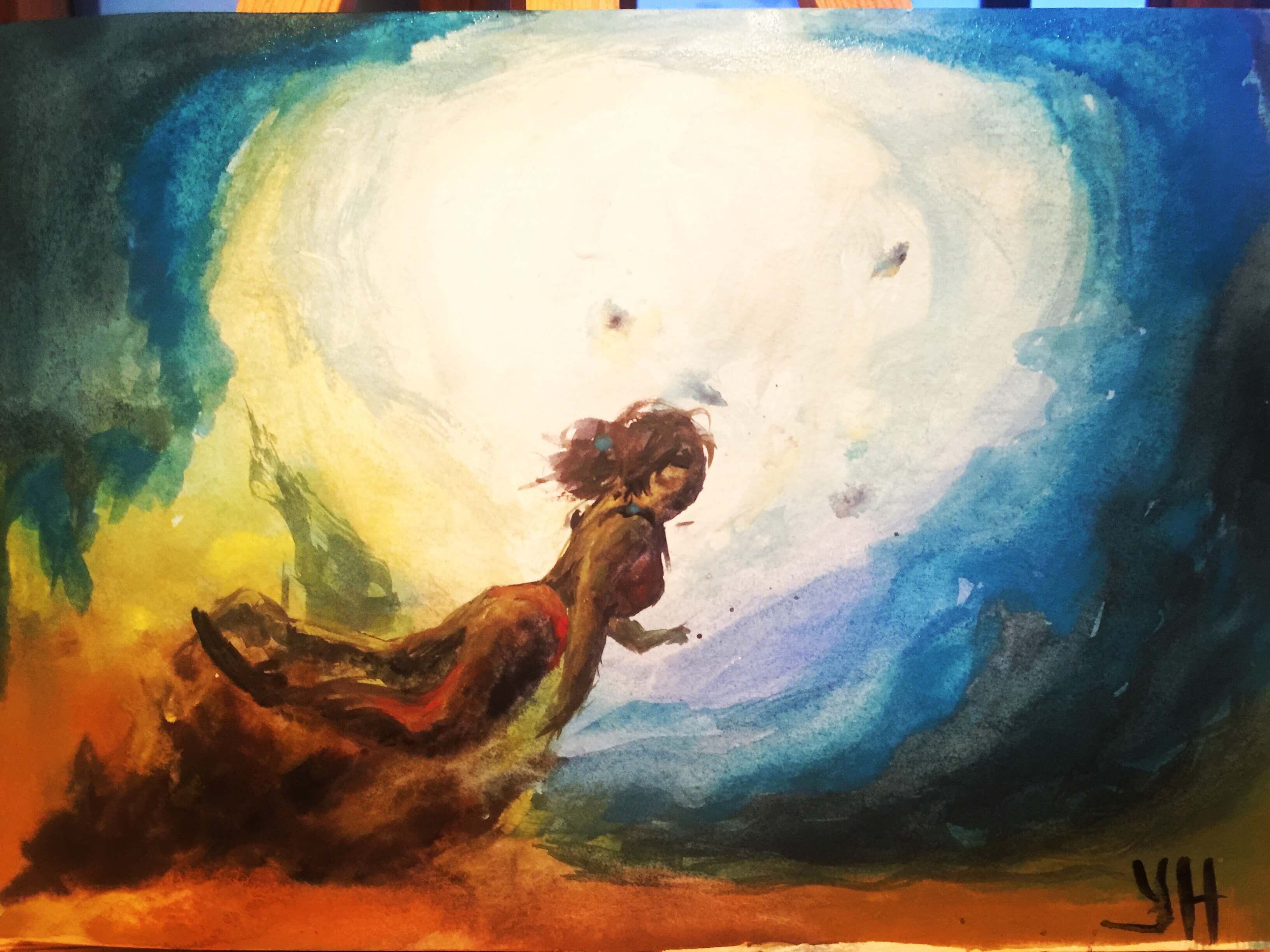 3264x2448 Underwater Bliss Watercolor Painting Underwater Scene