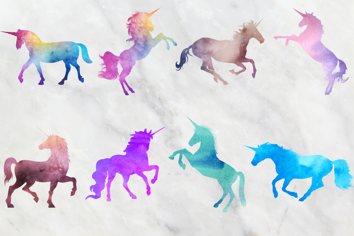 1200x800 Watercolor Unicorn Clipart By North Sea Studio