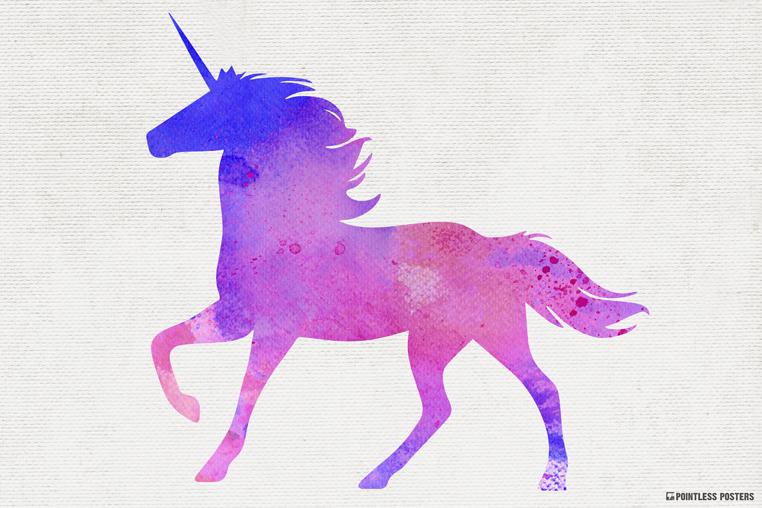 762x508 Watercolor Unicorn Poster Pointless Posters