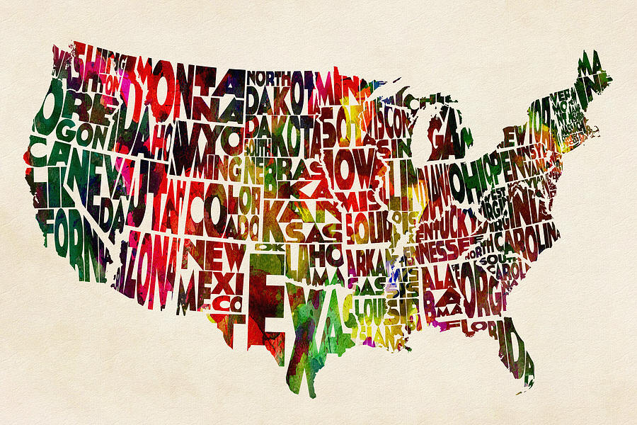 900x600 United States Watercolor Map Painting By Inspirowl Design