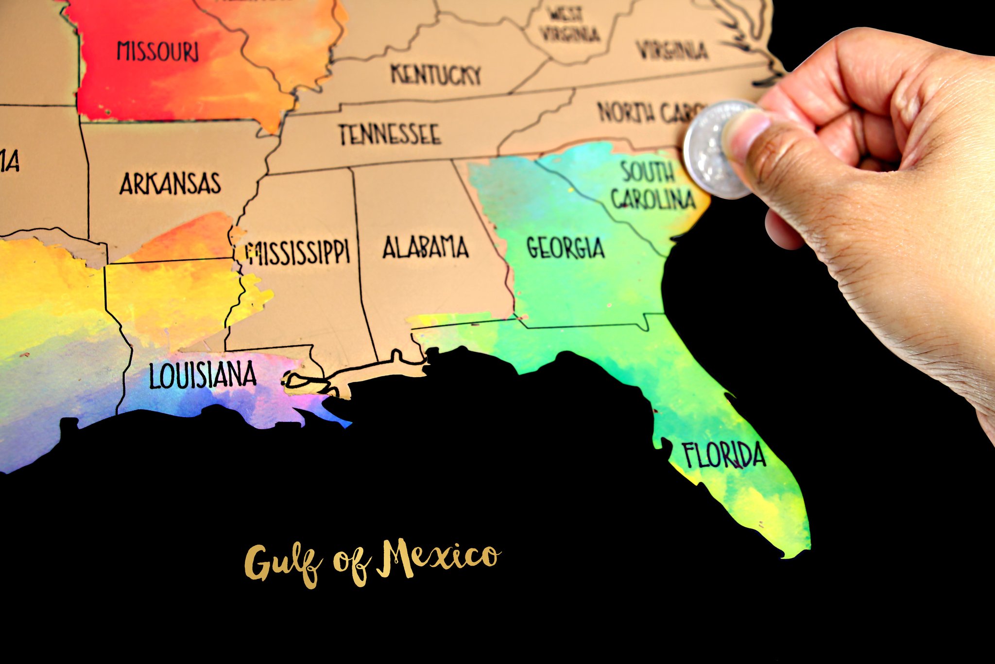 2048x1366 Watercolor United States Of America Scratch Off Map Deluxe Edition