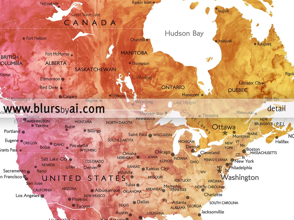 1024x768 Personalized World Map