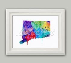 235x209 United States Map Print United States Watercolor Usa Map Wall Art