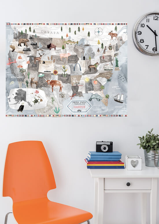 550x775 Watercolor Usa Map