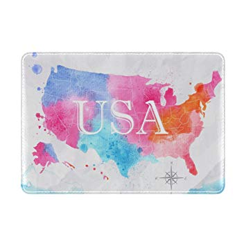 355x355 Mydaily Watercolor Usa American Map Leather Passport Holder Cover