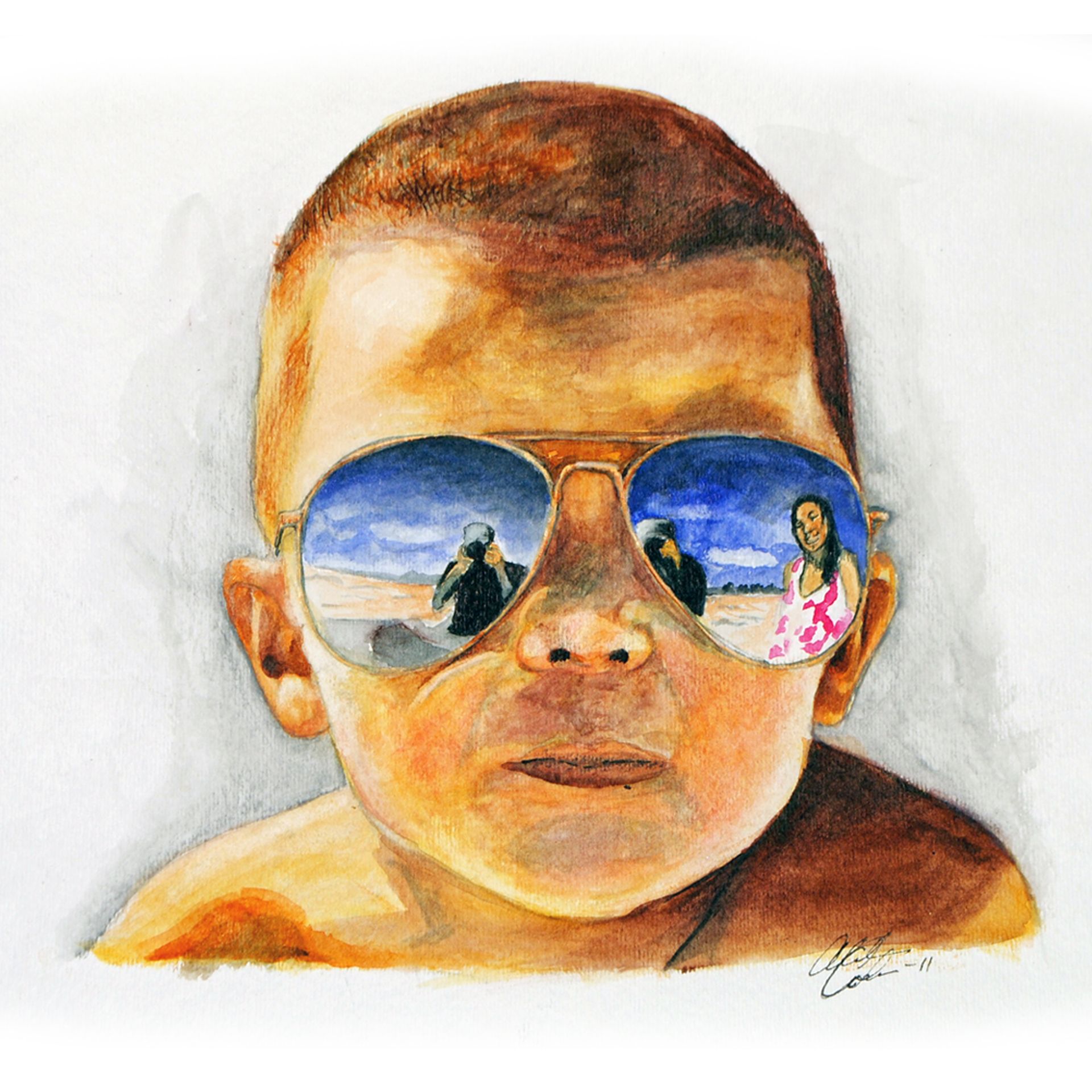 1920x1920 Vacation Memory Watercolor Portraits Watercolor