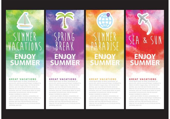 700x490 Watercolor Vacation Banner Vectors