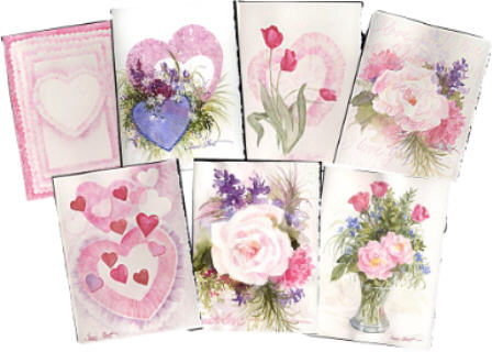 448x320 Watercolor Valentine Cards By Susie Short