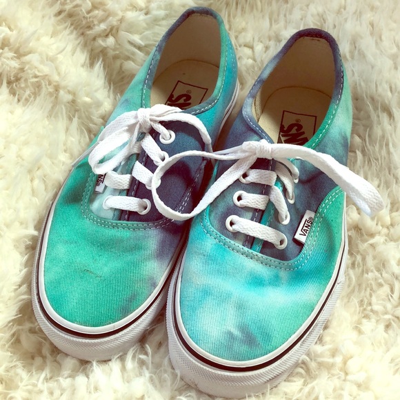 580x580 Vans Shoes Euc Womens Blue Watercolor Size 65 Poshmark