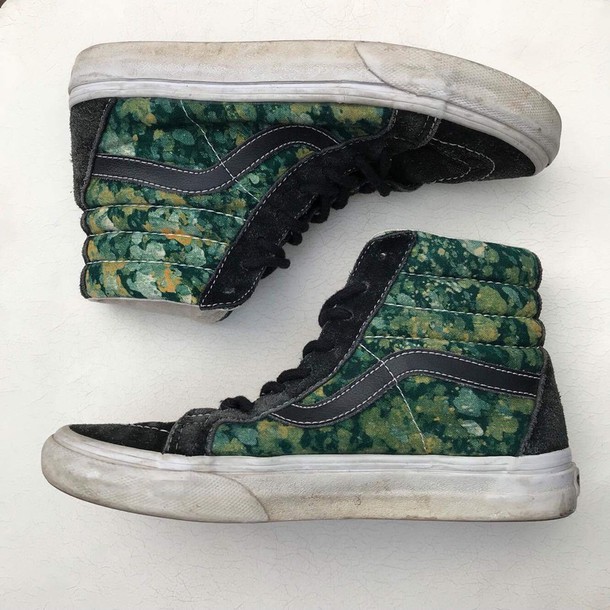 610x610 Shoes, Vans, Green, Watercolor, Watercolor Vans