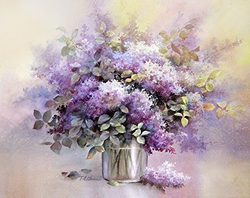 500x397 Lilac Flowers In A Vase Print Of Watercolor Painting