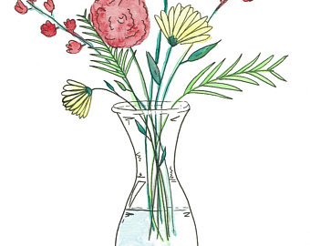 340x270 Watercolor Vase Etsy