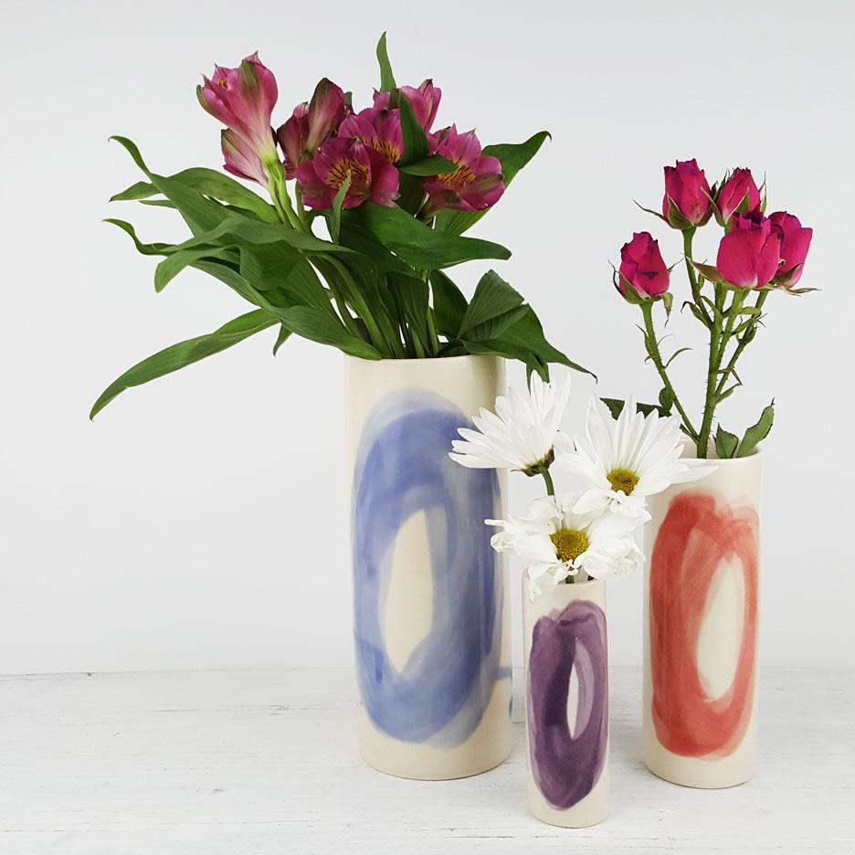936x936 Ceramic Bud Vase With Hand Painted Watercolor Glaze Bella Joy