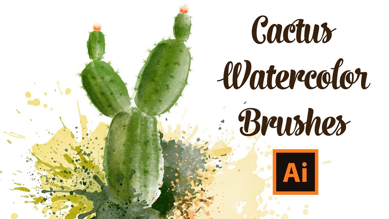 1280x720 How To Draw A Cactus With Real Watercolor Vector Brushes