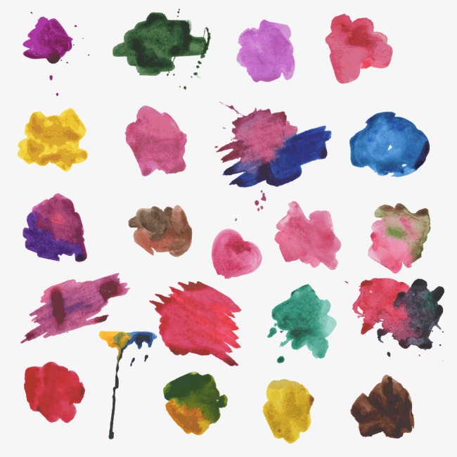 650x650 Watercolor Brush Strokes, Watercolor Vector, Brush Vector